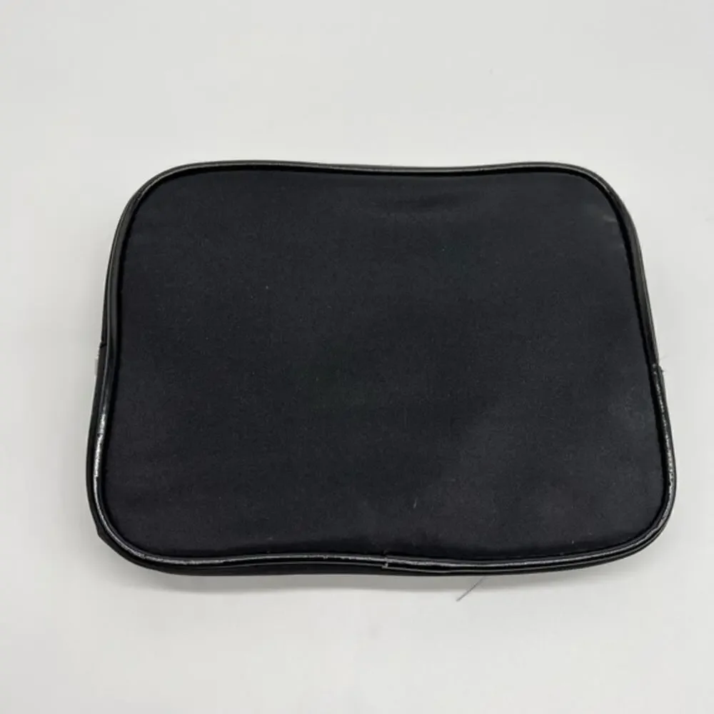Gray, Red and black cosmetic bag. Beautiful classy pattern